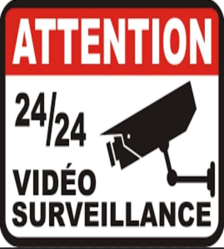 Autocollants/ Stickers - Ticket Camera " ATTENTION Vidéos Surveillance 24/24 "